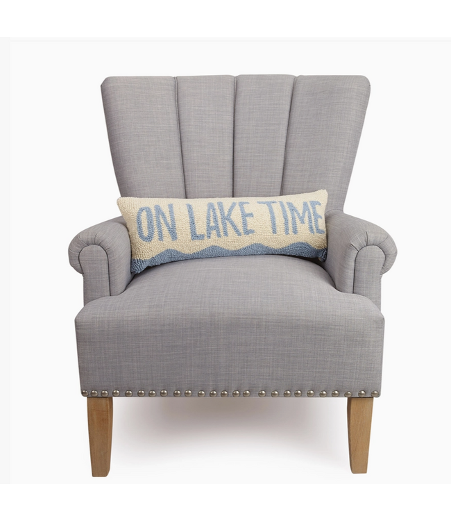 On Lake Time Hook Pillow, Blue/White