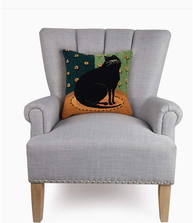 Black Cat in A Corner Hook Pillow