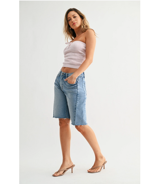 Just Black Denim Just Black Seamed Longer Short Denim