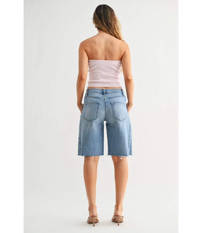 Just Black Denim Just Black Seamed Longer Short Denim