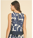 Floral Sleeveless Crop Top Navy