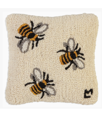 Three Bees Wool Pillow 14x14