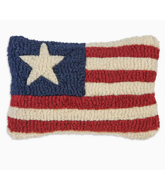 Star and Stripes Hand Hooked Throw/Decorative Pillow