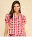 Gingham Button Down Shirt Red