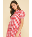 Gingham Button Down Shirt Red