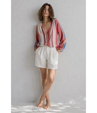 Sunset Stripe V-Cut Blouse