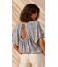 Printed Relaxed Blouse Blue