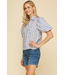 Checker with Cherry Print Blouse Top