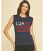American Flag Sweater Top Navy