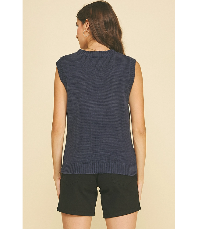 American Flag Sweater Top Navy