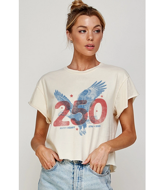 250 Anniversary Graphic Crop Top Ivory