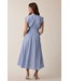 Striped Front Zip Midi Dress Blue