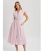 Striped Front Zip Midi Dress Pink