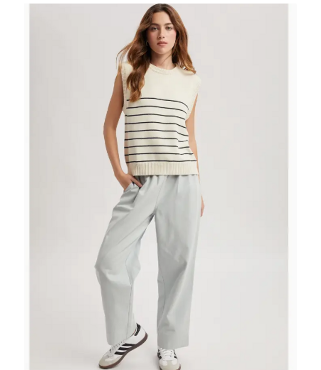 Striped Muscle Tank Sweater Black