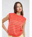 Striped Muscle Tank Sweater Papaya