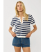 Stripe Polo Top Navy