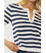 Stripe Polo Top Navy