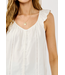 Ladder Lace Ruffle Sleeve Top White
