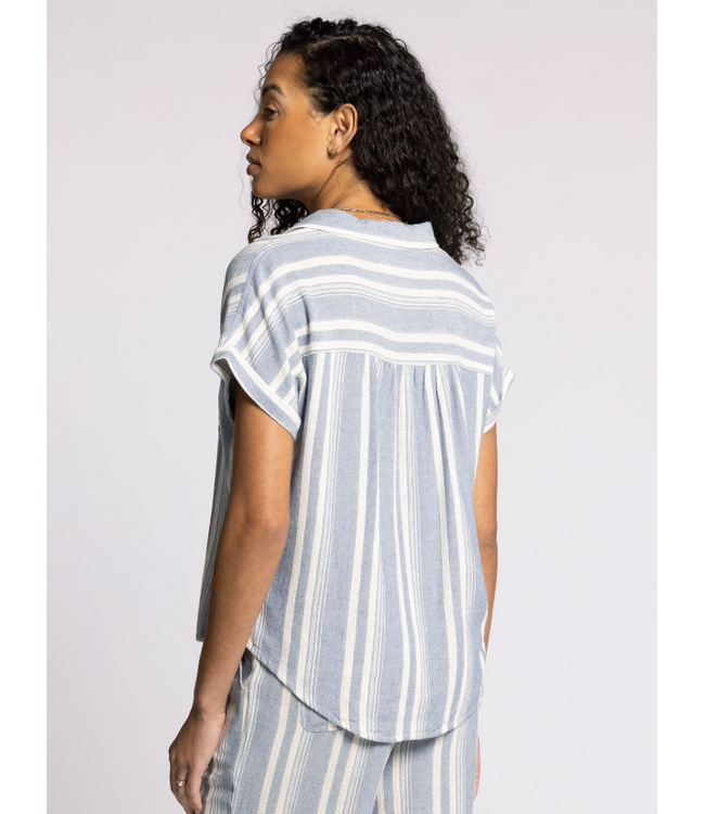 Benny Shirt Ivory Blue