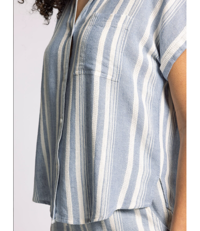 Benny Shirt Ivory Blue