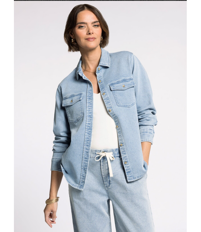 Rylee Cotton Denim Button Up Top