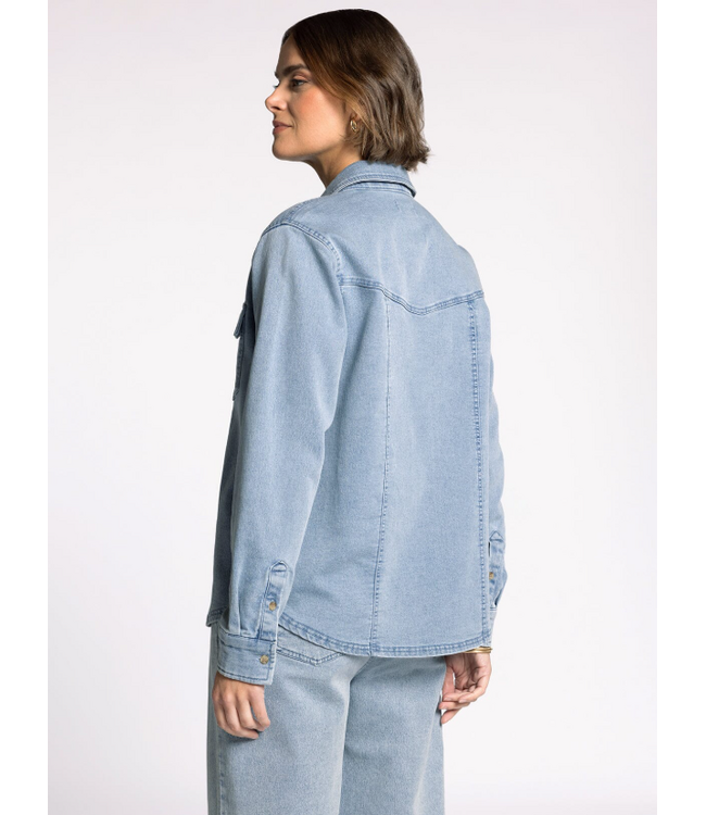 Rylee Cotton Denim Button Up Top