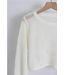 Crochet Knit Long Sleeve Top Natural