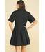 Tailored Button Down Mini Dress Black