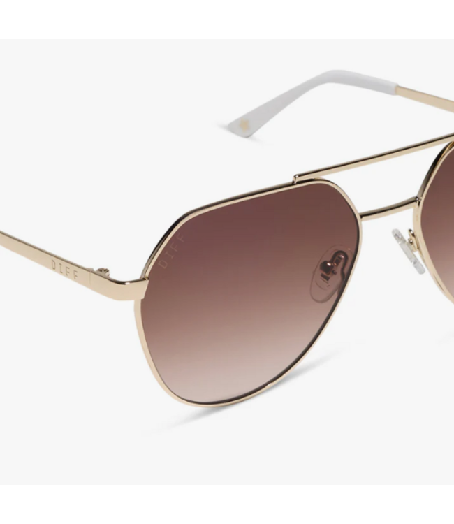 Diff Eyewear Beach Riot Reserve Gold Brown Sunglasses
