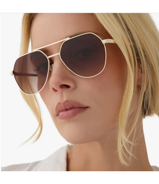 Diff Eyewear Beach Riot Reserve Gold Brown Sunglasses