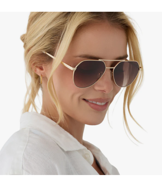 Diff Eyewear Beach Riot Reserve Gold Brown Sunglasses