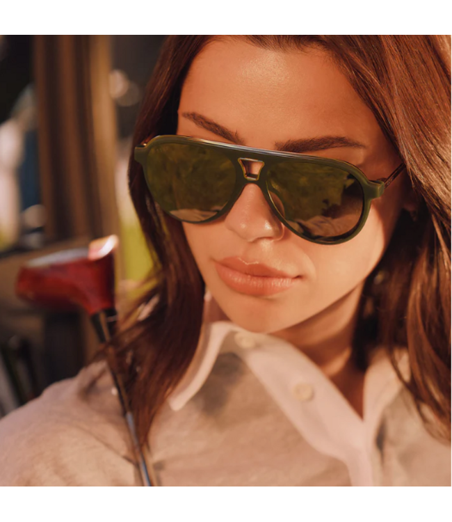 Diff Eyewear Tosca III Fairway Green Light Gold Sunglasses