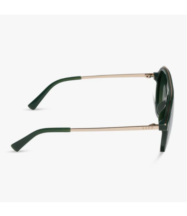 Diff Eyewear Tosca III Fairway Green Light Gold Sunglasses