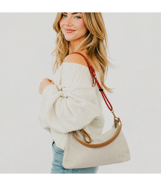 Cosette Canvas Shoulder Bag Cream