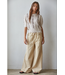 Knit Sweater Contrast Stitch Quarter Sleeve  Chocolate