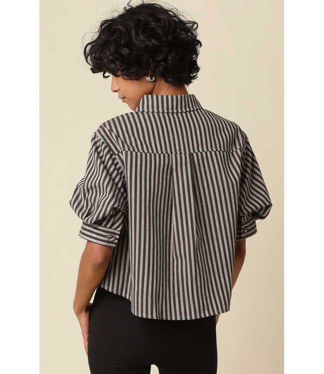 May Stripe Puff Sleeve Shirt