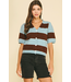 Color Block V-Neck Knit Sweater