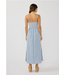 Striped Smocked Bodice Midi Dress