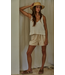 Knit Sweater Cotton V-Neck Sleeveless Tank Top Cream