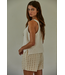 Knit Sweater Cotton V-Neck Sleeveless Tank Top Cream