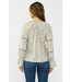Long Sleeve Button Front Blouse w/ Lace Trim