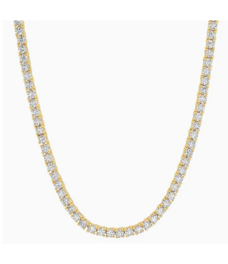 Jen Hansen Demi-Fine 3mm Tennis Necklace Gold 18'