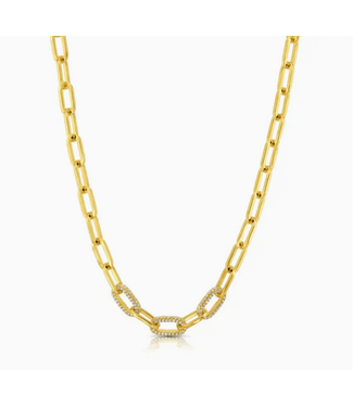 Jen Hansen Demi-Fine Trinity Link Necklace Gold Br