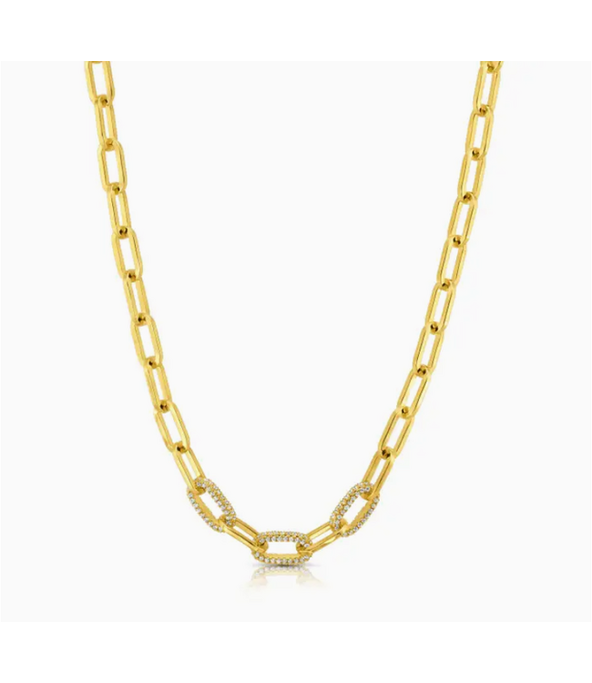 Jen Hansen Demi-Fine Trinity Link Necklace Gold Br