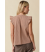 Clara Ruffle Sleeve Gingham Top Taupe