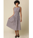Cally Gingham Smocked Maxi Dress Brn/Wht