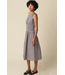 Cally Gingham Smocked Maxi Dress Brn/Wht
