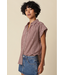 Sadie Gingham Button-Up Top Burgundy
