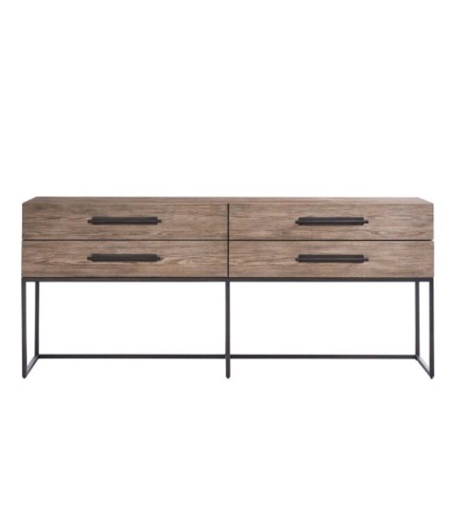 Universal Furniture Dwell Boulder Metal Base Console Table