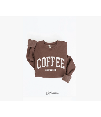 Coffee Weather Graphic Sweatshirt Chocolate